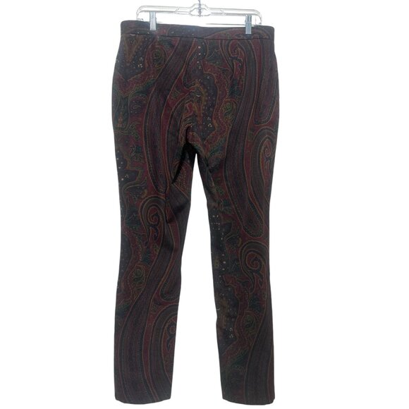 Vintage Ralph Lauren Velour Paisley Pants Womens Size 12 Wimsigoth Grunge 90s - Picture 2 of 16